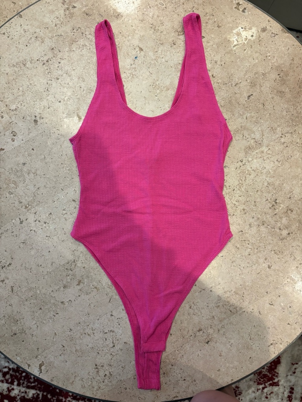 Wild Fable Hot Pink Ribbed One-Piece Bodysuit